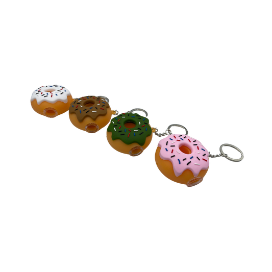 Silicone 2.25" Donut Hand Pipe on Keychain (4-Pack)