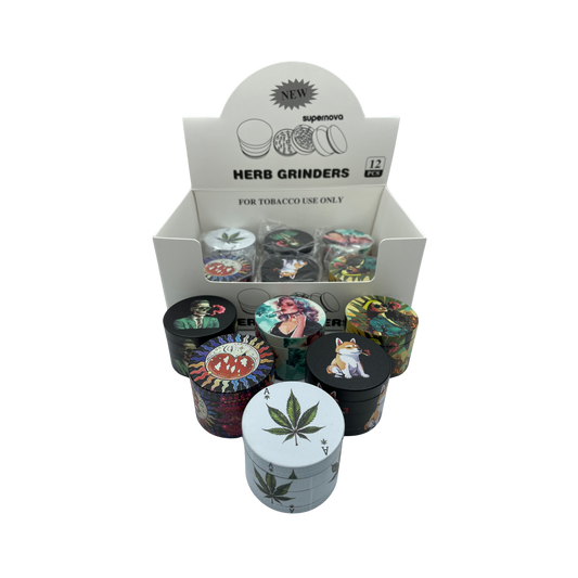 50mm 4-Piece Metal Grinders (12-Pack)